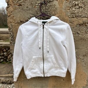Lauren Ralph Lauren zip up white hoodie 100% cotton size S